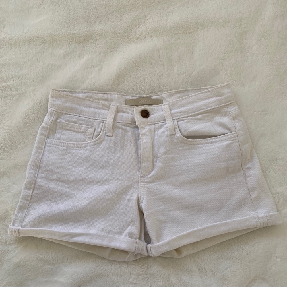 Rolled White Denim Joe’s shorts